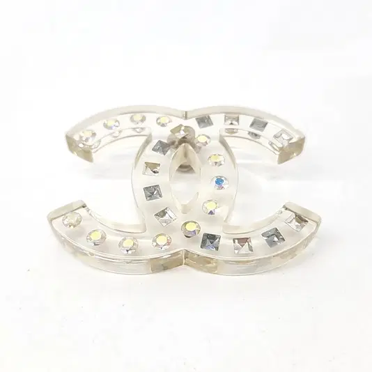Chanel clear logo brooch
