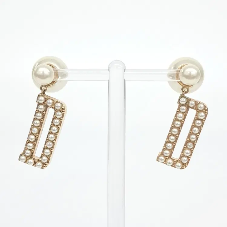 Christian Dior Tribal Pearl Earrings-Hover-Image