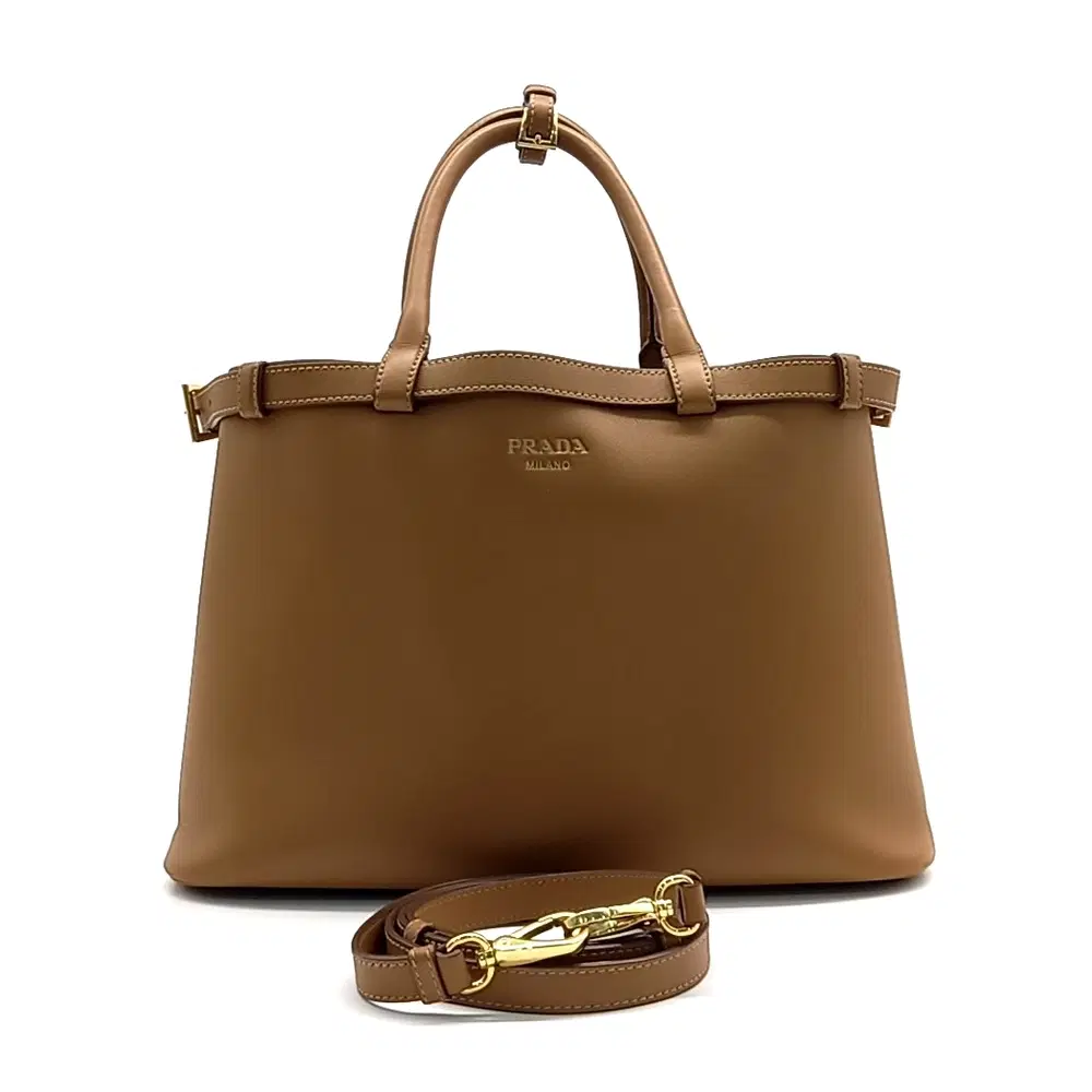 Prada Double Belt Buckle Handbag Medium