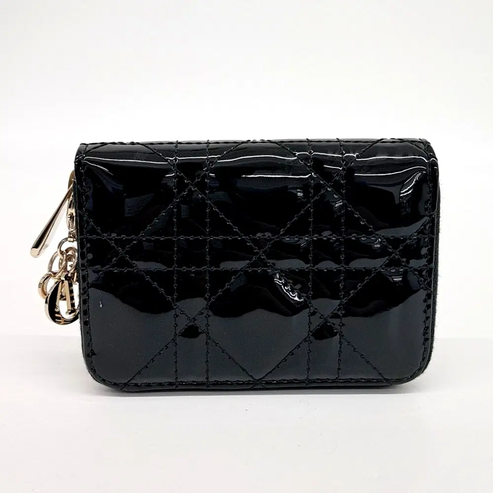 Christian Dior Patent Cannage Card Holder