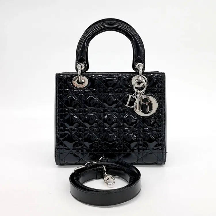 Christian Dior Patent Cannage Lady Bag Medium-Hover-Image