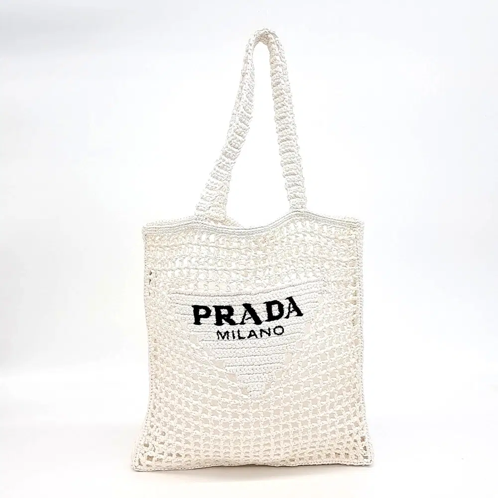 Prada raffia shoulder bag