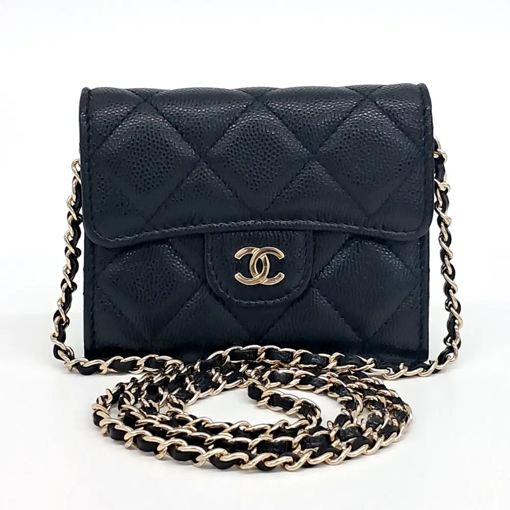 Chanel Caviar Mini Chain Card Holder