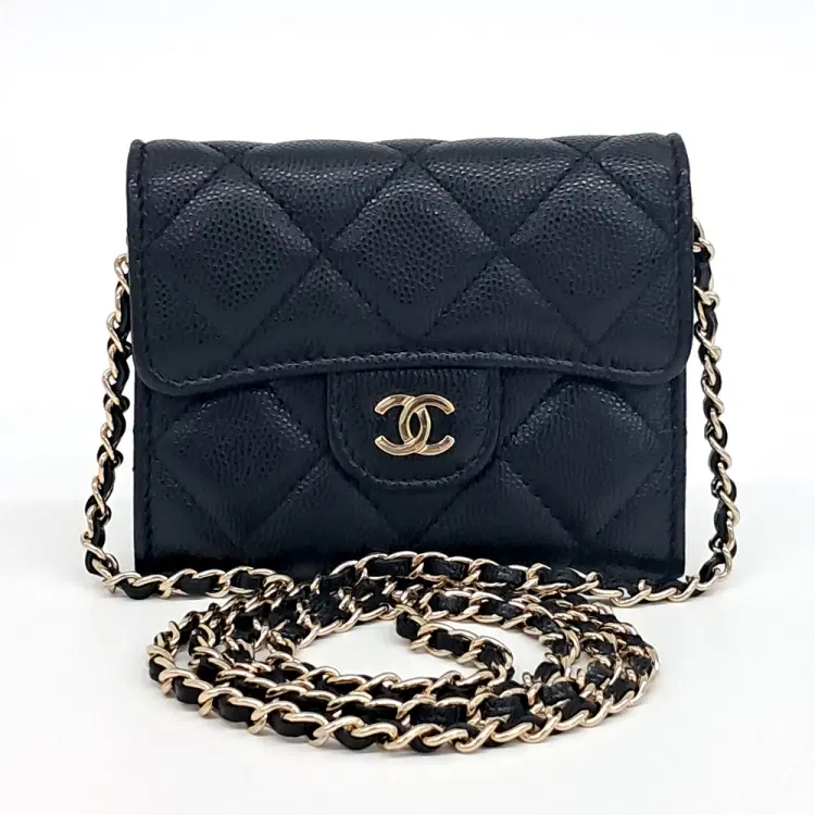 Chanel Caviar Mini Chain Card Holder-Hover-Image