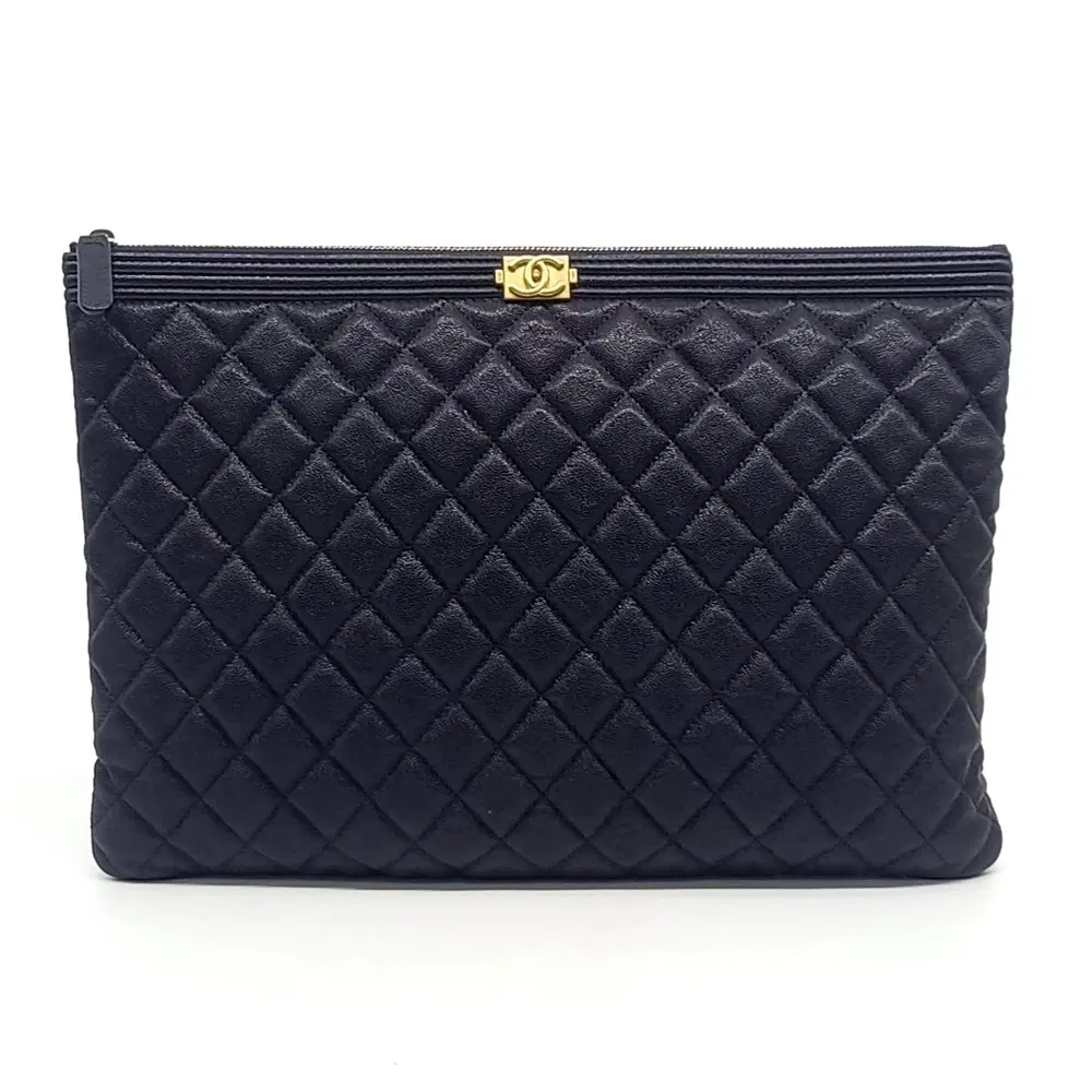 Chanel Caviar Boy Clutch Large