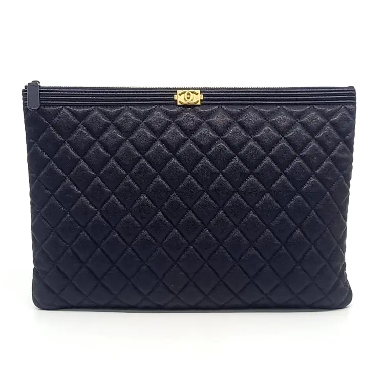 Chanel Caviar Boy Clutch Large-Hover-Image