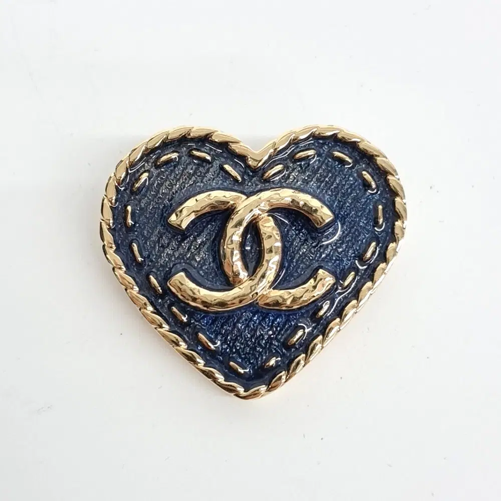 Chanel heart logo brooch