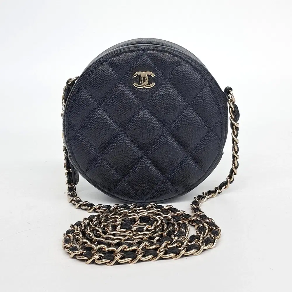 Chanel Caviar Round Mini Crossbody Bag
