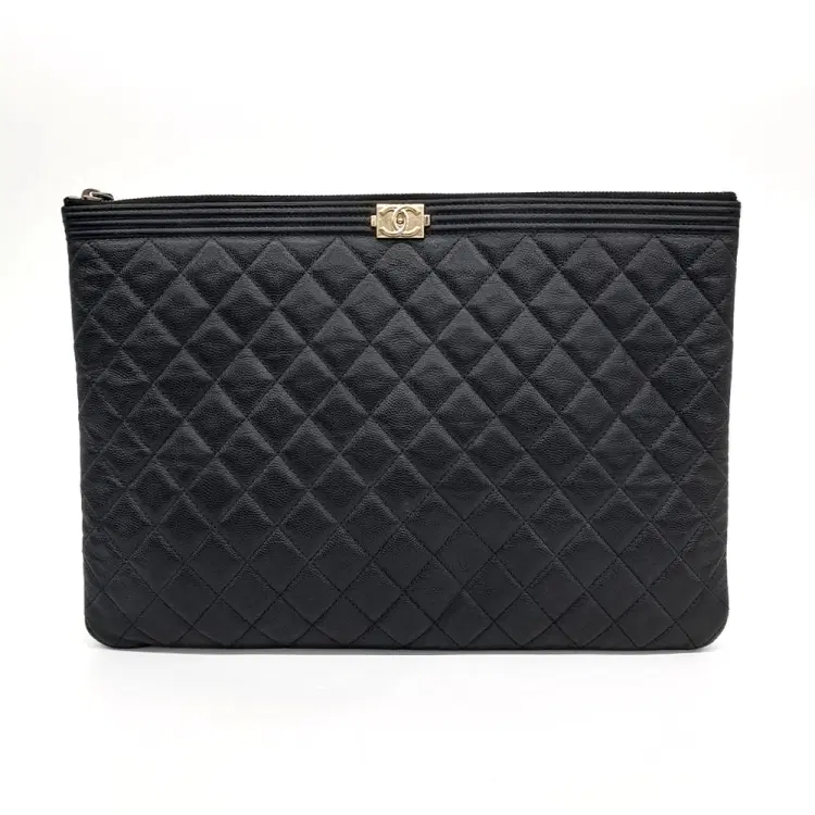 Chanel Caviar Boy Clutch Large-Hover-Image