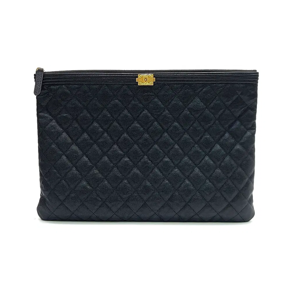 Chanel Caviar Boy Clutch Large