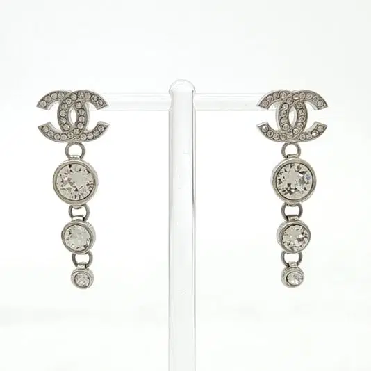 Chanel crystal-embellished logo earrings