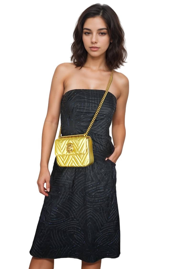 Gucci Metallic Nappa Matelasse Broadway Shoulder Bag Gold-Hover-Image