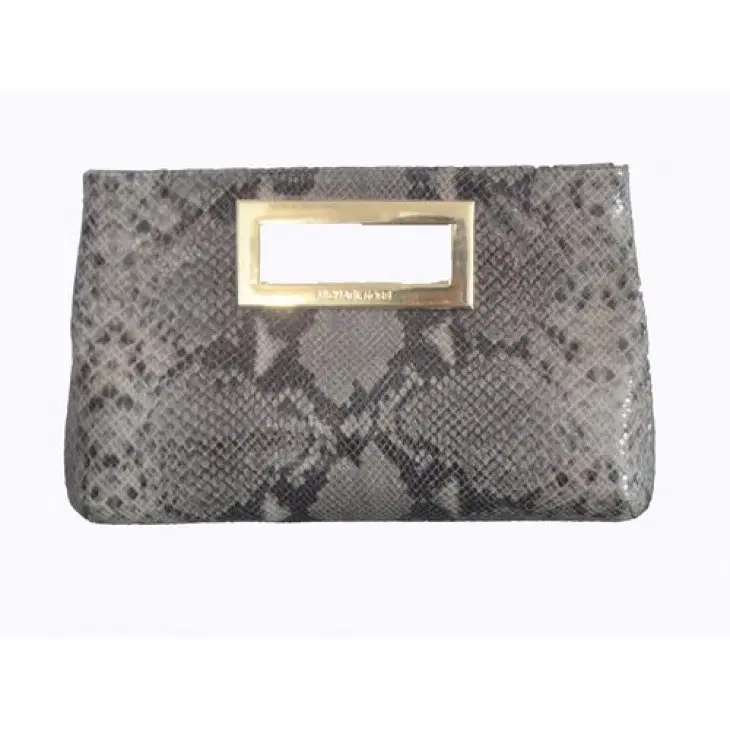 Michael Kors Berkley Python Embossed Leather Clutch-Hover-Image