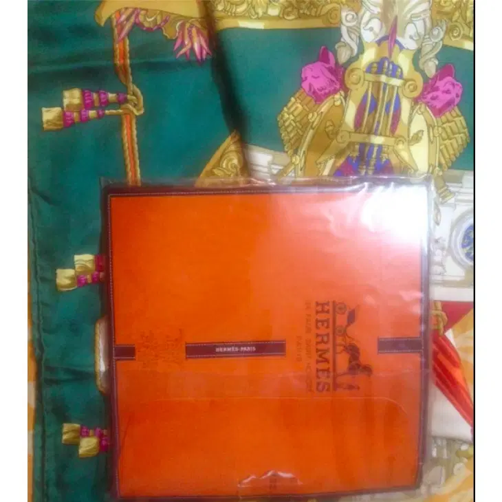 Hermes Green & Golden Scarf-Hover-Image