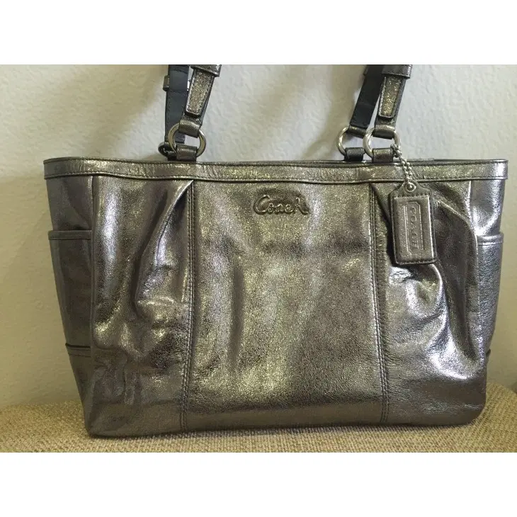 Coach Gallery Metallic Leather Tote-Hover-Image