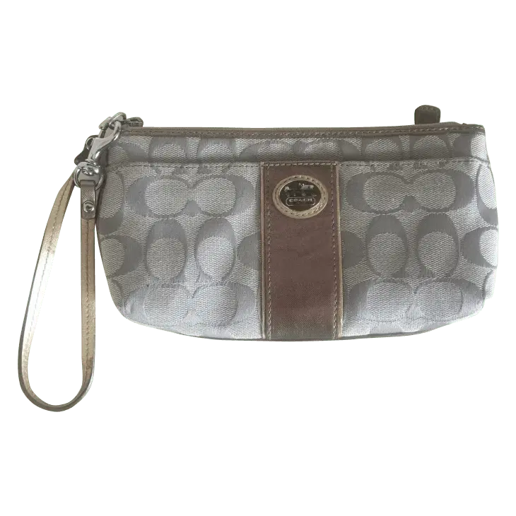 Coach Canvas & Metallic Wristlet
