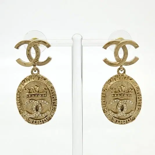 Chanel Coin Logo Earrings AB6669