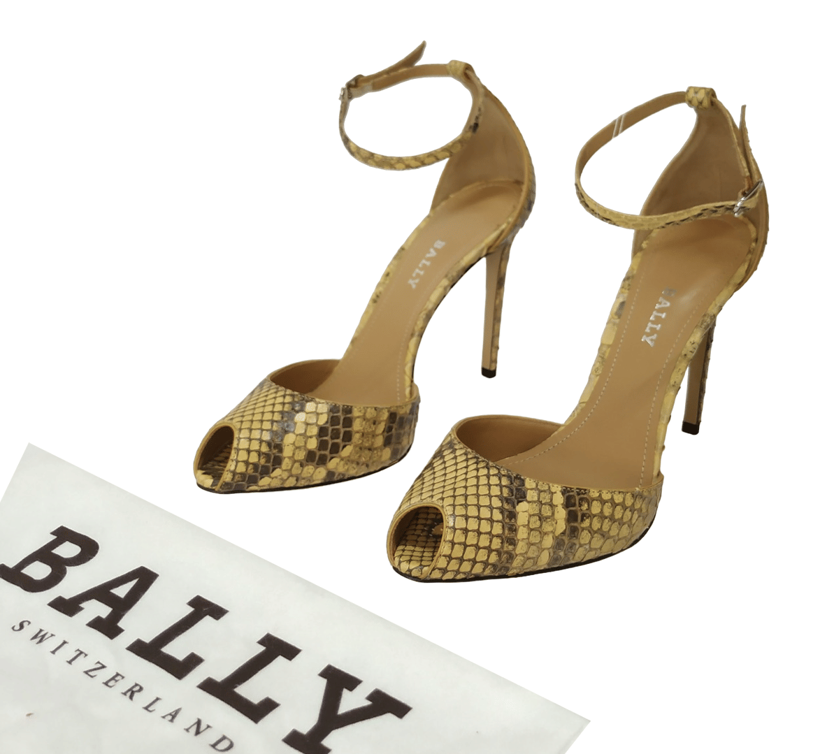 Bally Snake Slingback Peep Toe Pumps