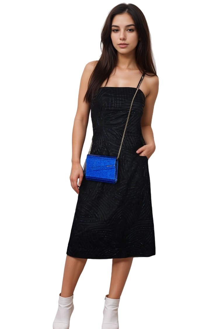 Jimmy Choo Acryllic Blue Shimmer Clutch Bag-Hover-Image