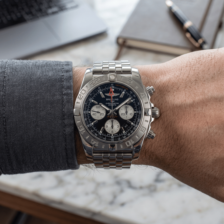 Breitling Chronomat 44 GMT Black Dial Steel Automatic-Hover-Image