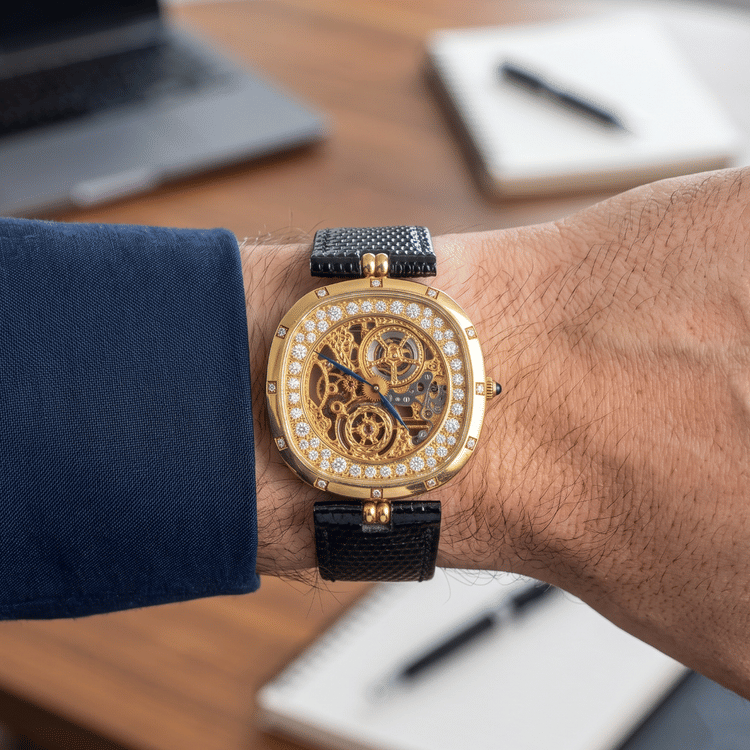 IWC Skeleton Watch with Diamonds-Hover-Image