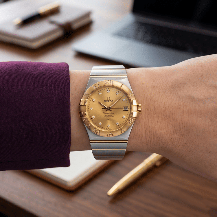 Omega Constellation Ladies 35 MM Steel and Gold Automatic-Hover-Image
