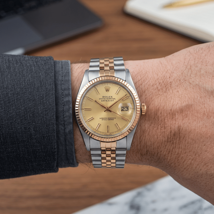 Rolex Datejust 36 MM Gold and Steel Champagne Dial Automatic Watch 1601-Hover-Image