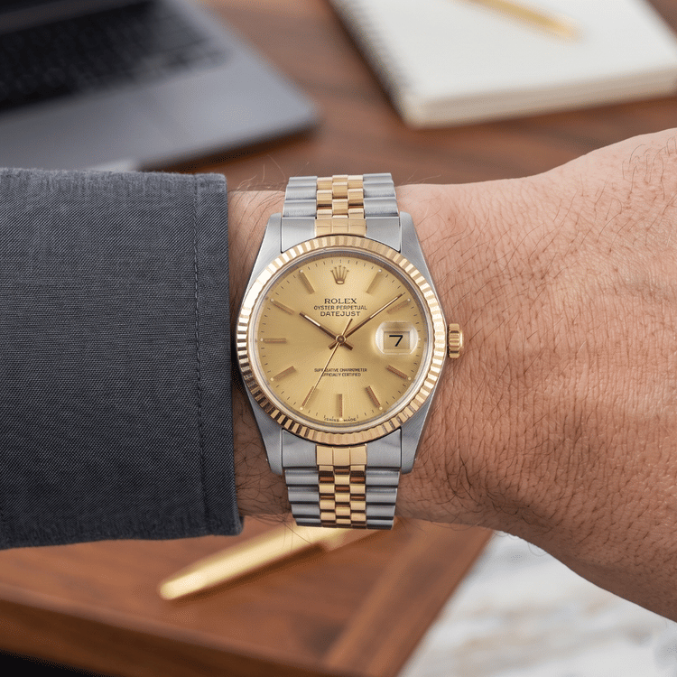 Rolex Datejust 36 MM Gold and Steel Champagne Dial Automatic Watch 16013-Hover-Image