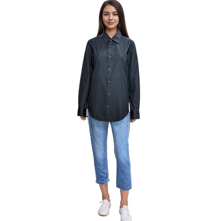 Hugo Boss Black Studded Collar Shirt-Hover-Image