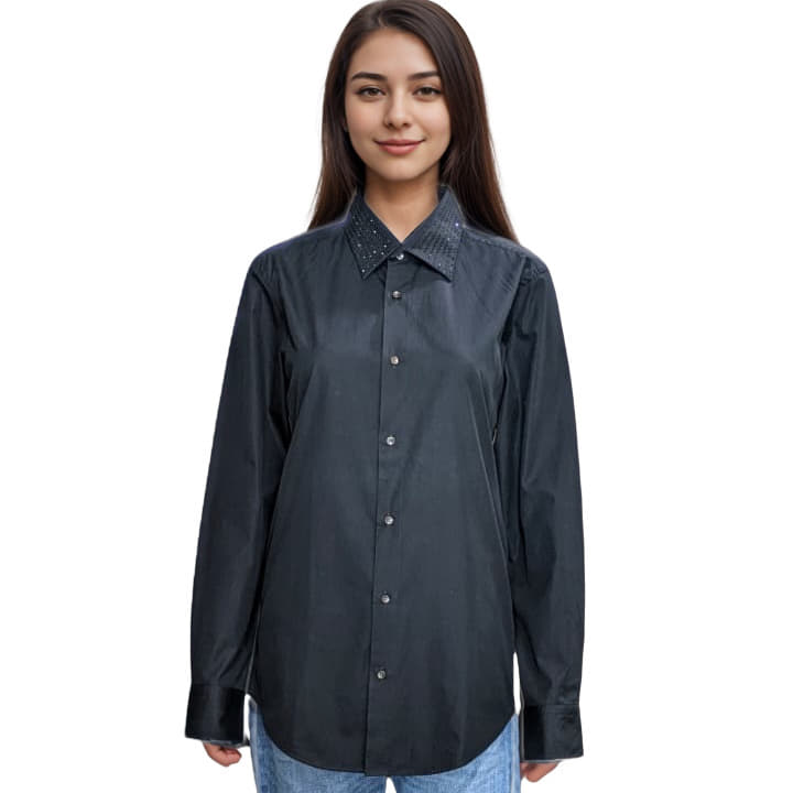 Hugo Boss Black Studded Collar Shirt