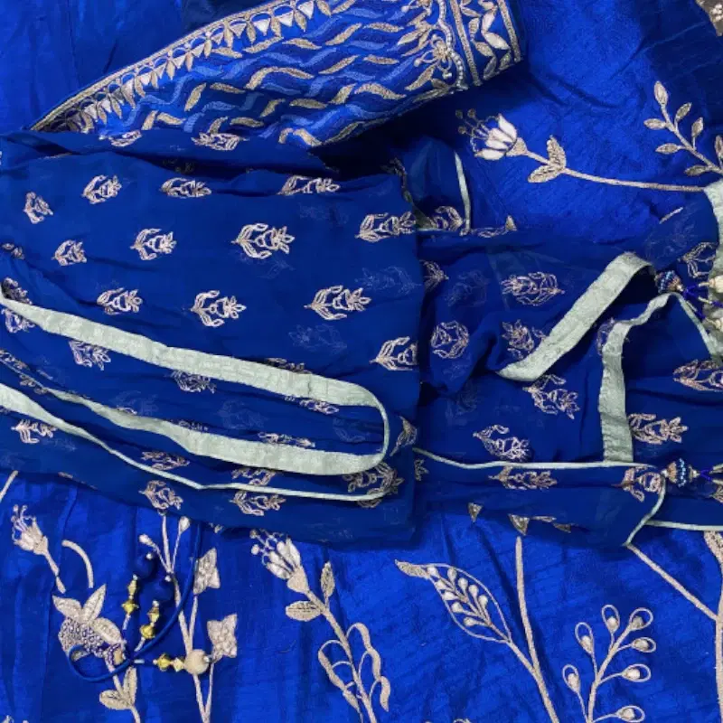 Anita Dongre Blue Lahenga