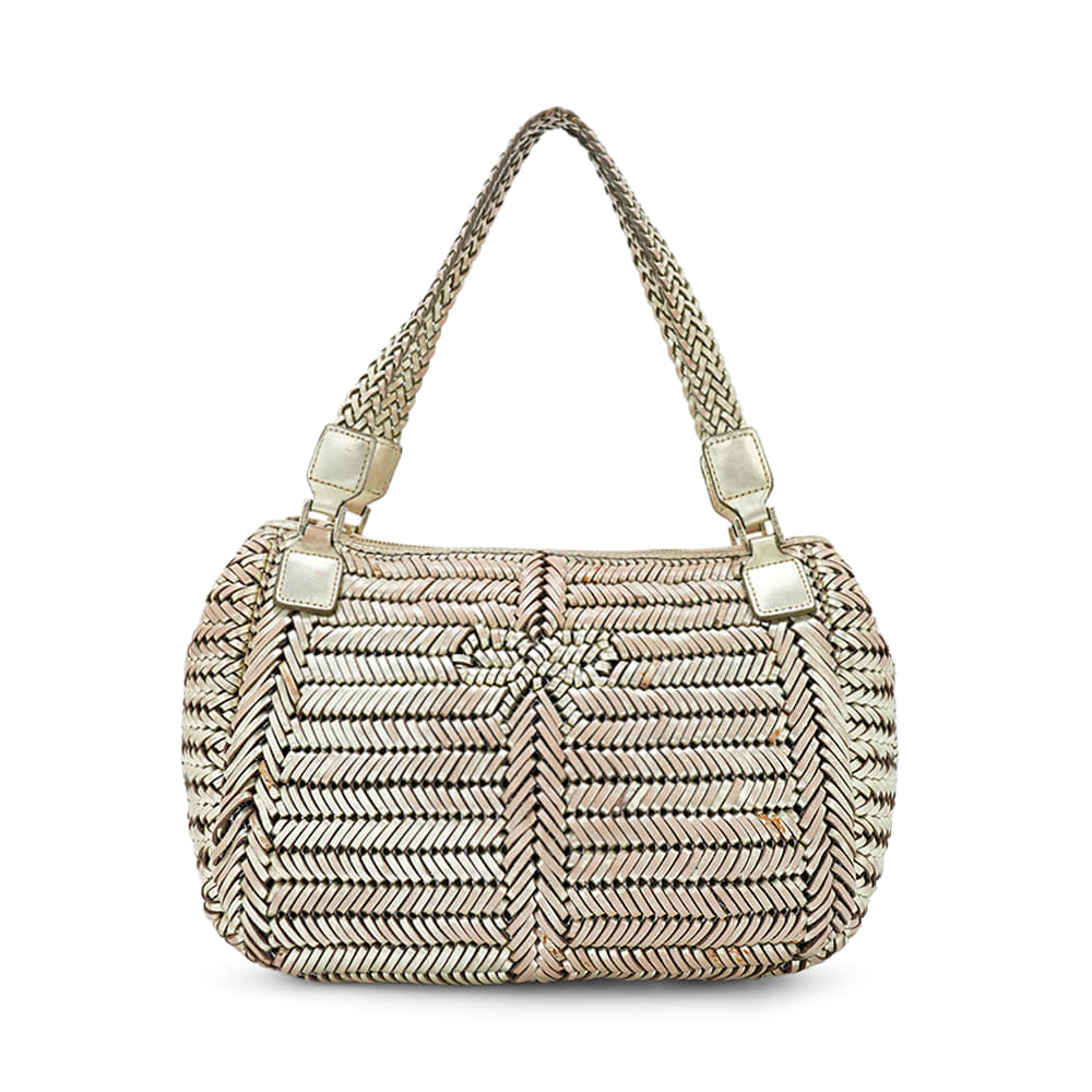 Anya Hindmarch golden woven handbag Bao Bao