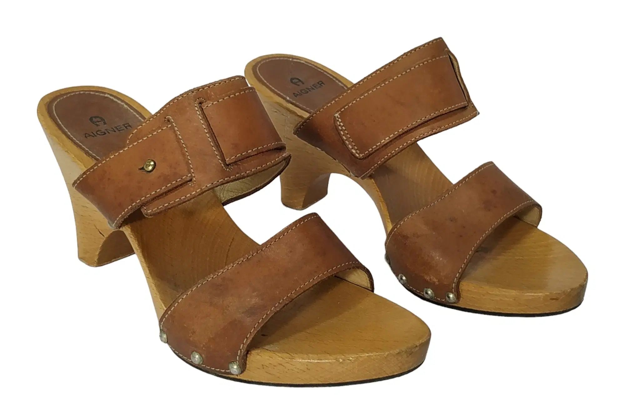Size 38 - Aigner Brown Block Heels