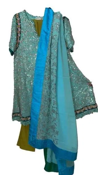 Anamika Khanna Crinkled Chiffon Knee Length Anarkali