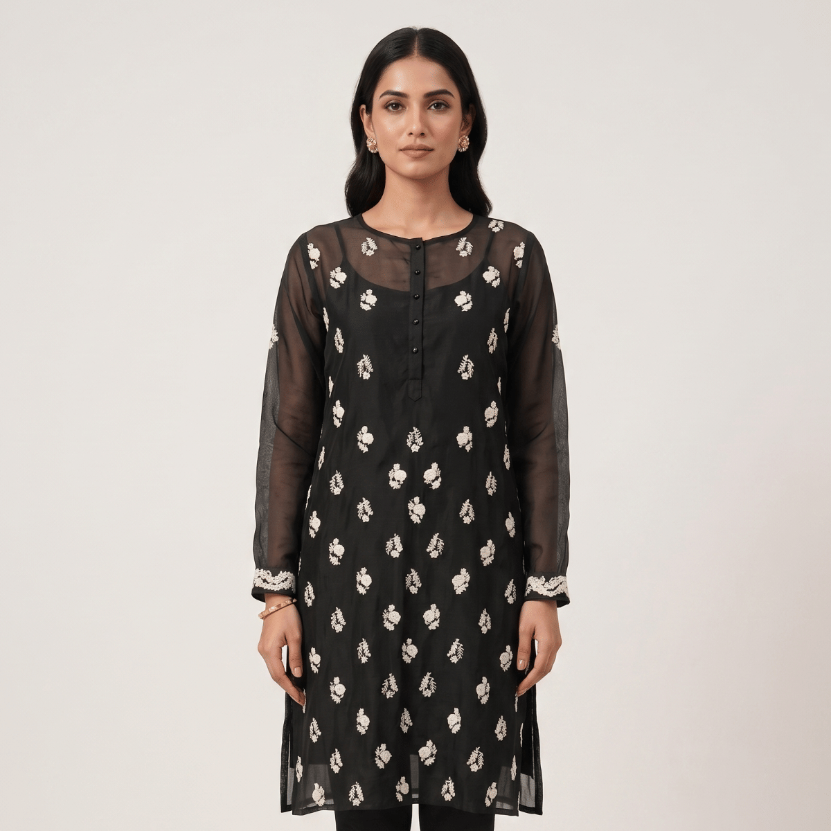 Anamika Khanna Black Chikankari Kurta