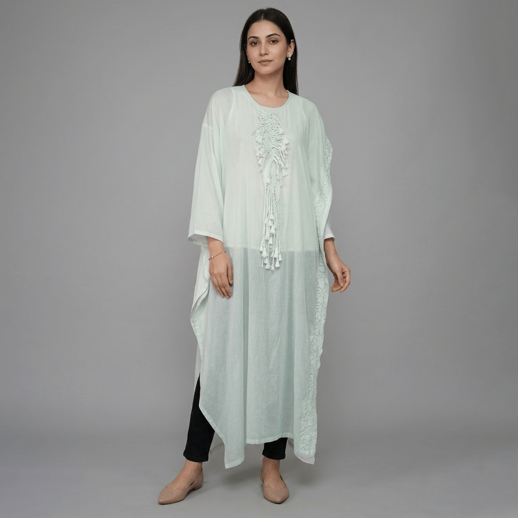 Anamika Khanna White Kaftan Kurta, -Hover-Image