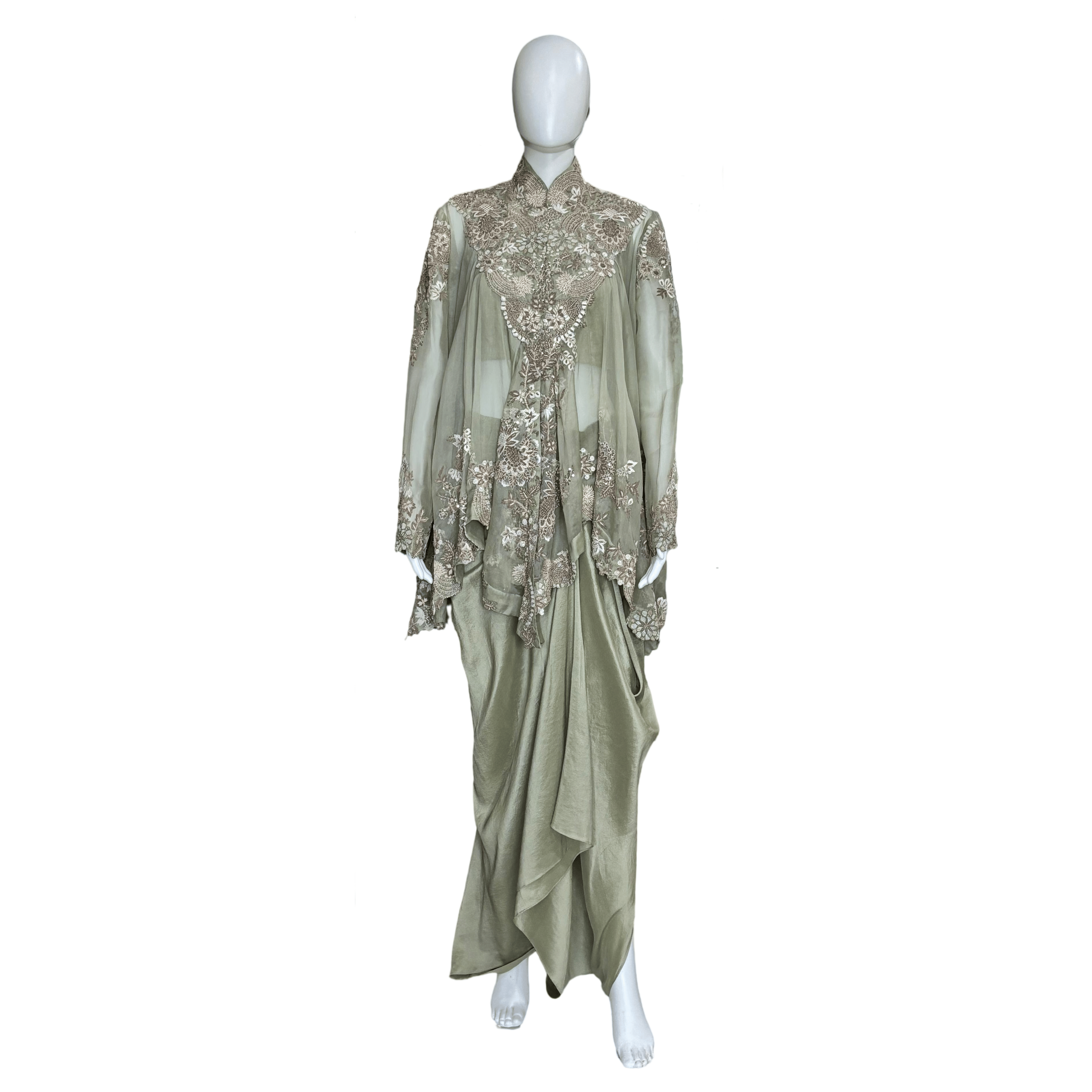 Anamika Khanna Short Kurta With A Draped Skirt
