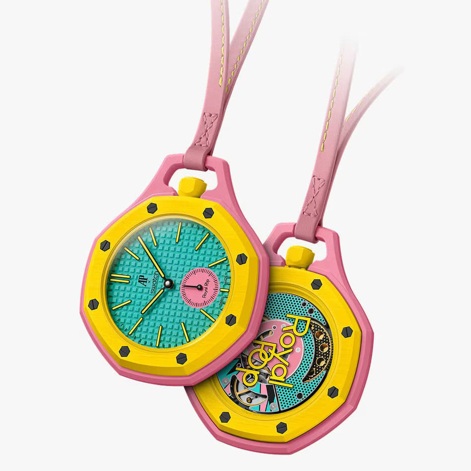 Audemars Piguet x Swatch Bioceramic Royal Pop Collection Pocket Watches OTG ROZ