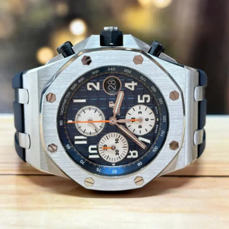 Audemars Piguet Royal Oak Offshore Blue Dial Steel Complete Set-Hover-Image