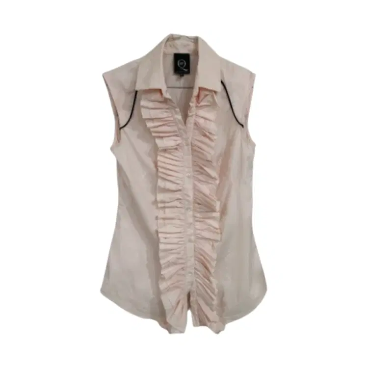 Alexander McQueen Pink Ruffle Sleeveless Top-Hover-Image