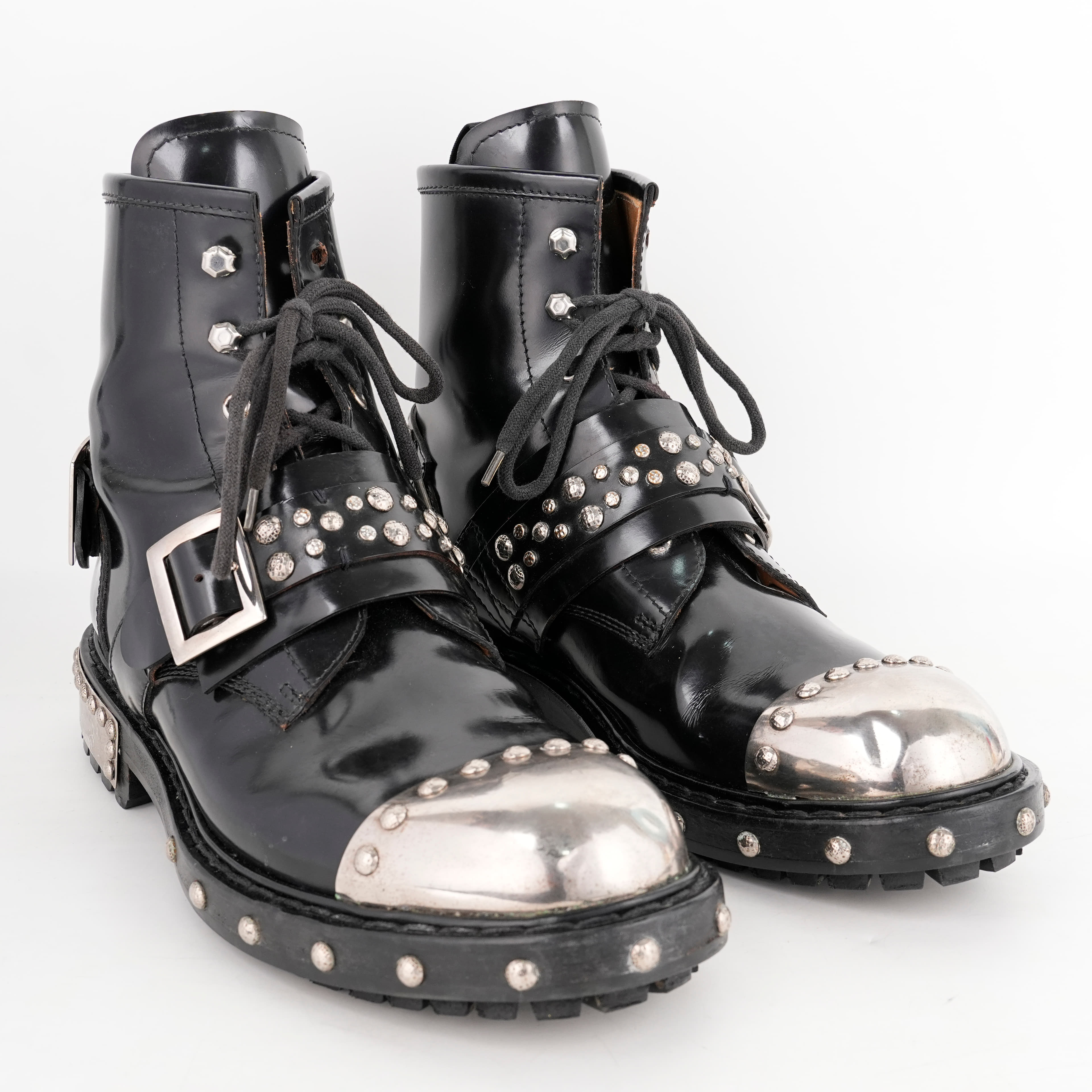Size 43 - Alexander McQueen Hobnail Metal Toe Cap Boots
