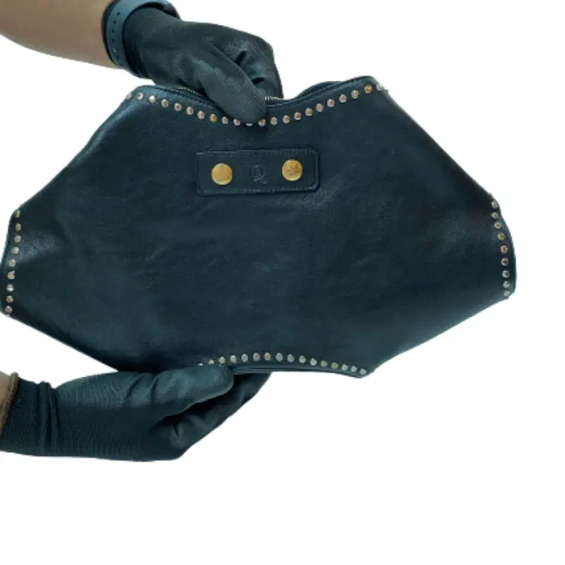 Alexander McQueen Leather Studded De Manta Clutch