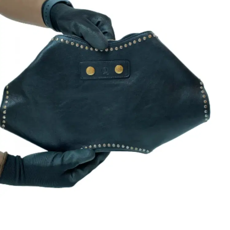 Alexander McQueen Leather Studded De Manta Clutch-Hover-Image