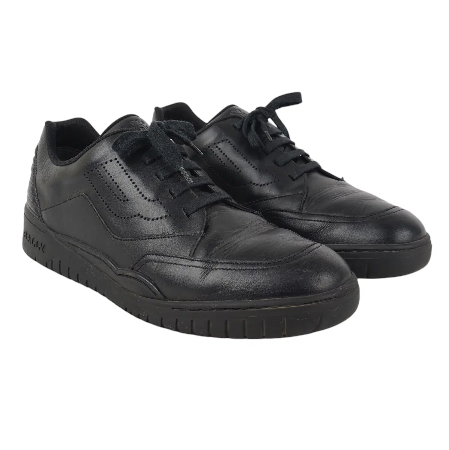 Size 9.5 - Bally Black Leather Sneakers