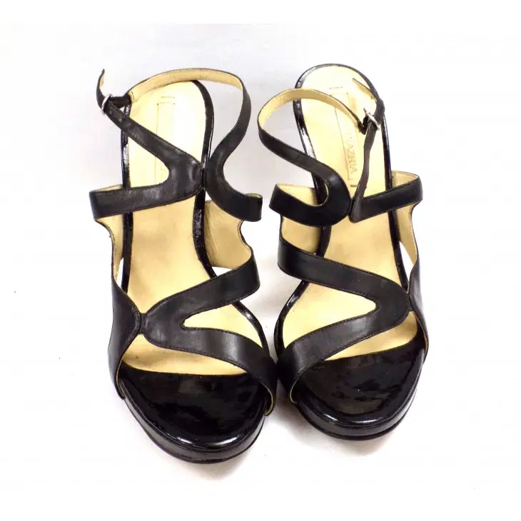 BCBGMaxAzria Black Patent Platform Heels