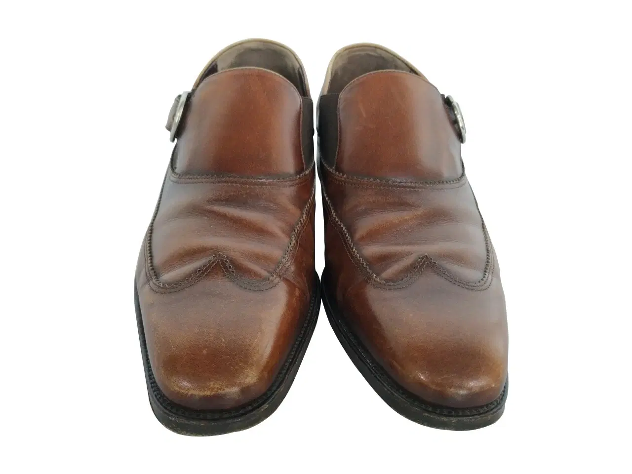 Salvatore Ferragamo Side Gore Monk Strap Silver Shoes