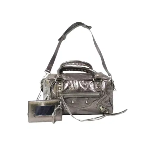 Balenciaga Metallic Silver Mini City Tote-Hover-Image