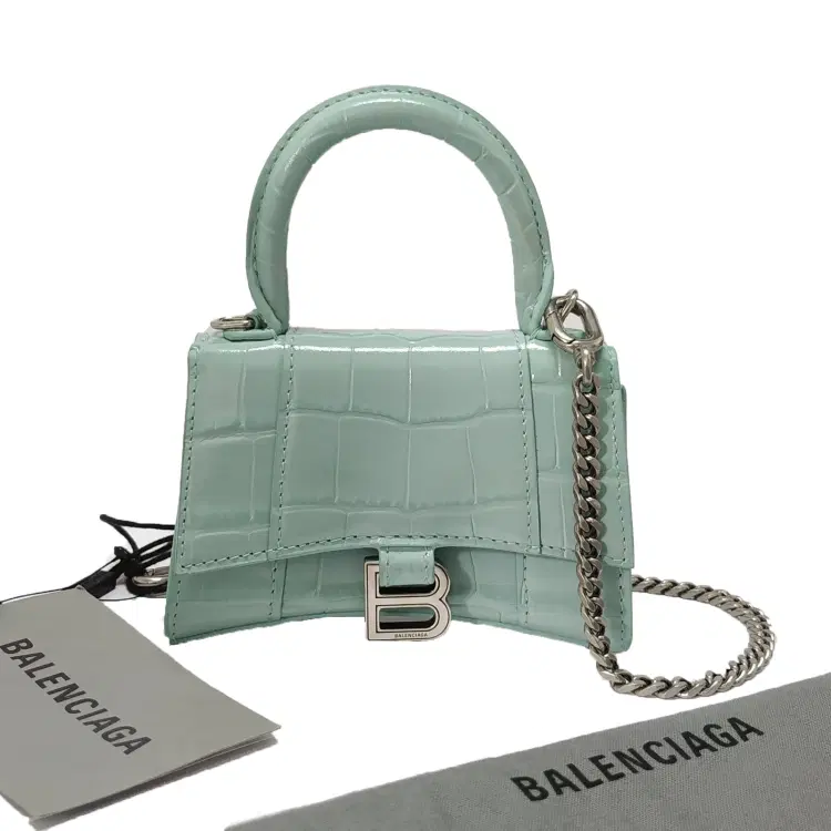 Balenciaga Womens Hourglass Mini Handbag Crocodile Embossed-Hover-Image