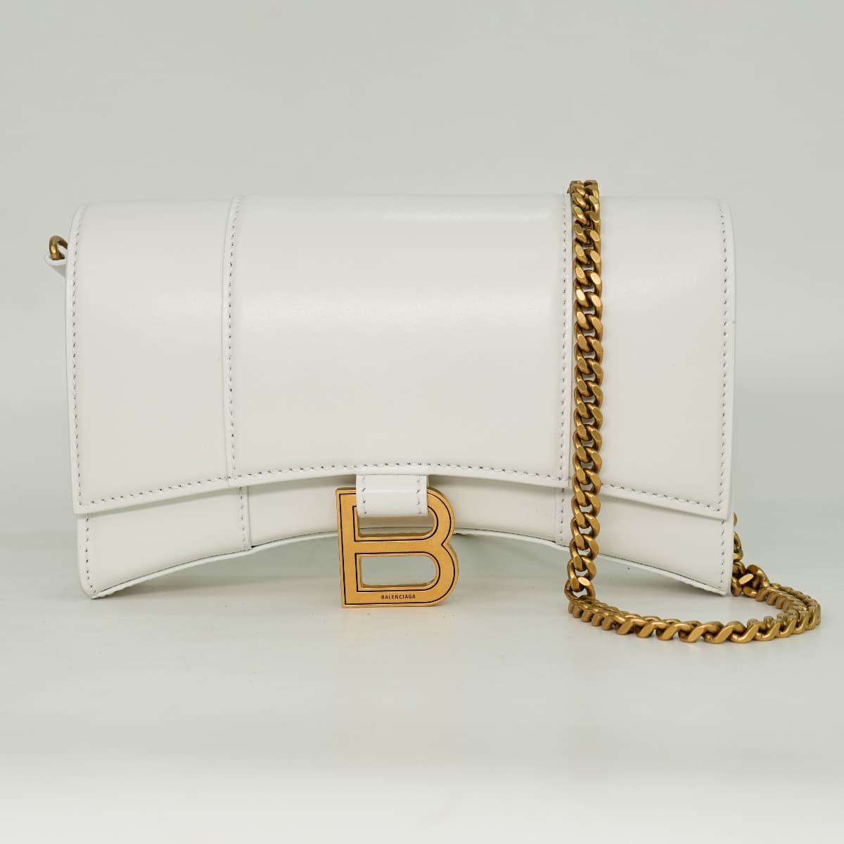 Balenciaga Hourglass Leather Wallet On Chain
