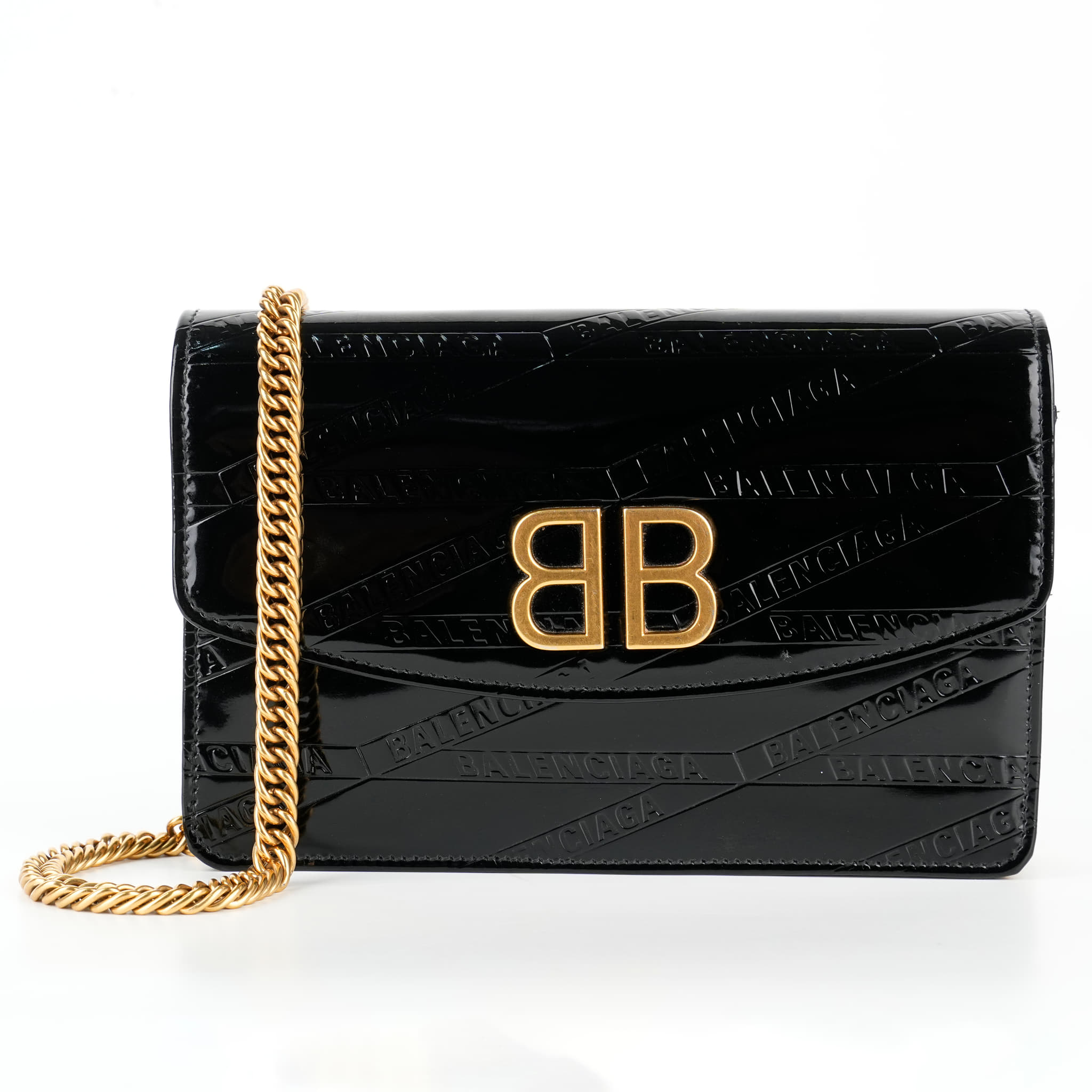 Balenciaga BB Patent Leather Crossbody Bag